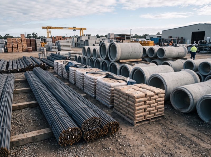 Construction material yard